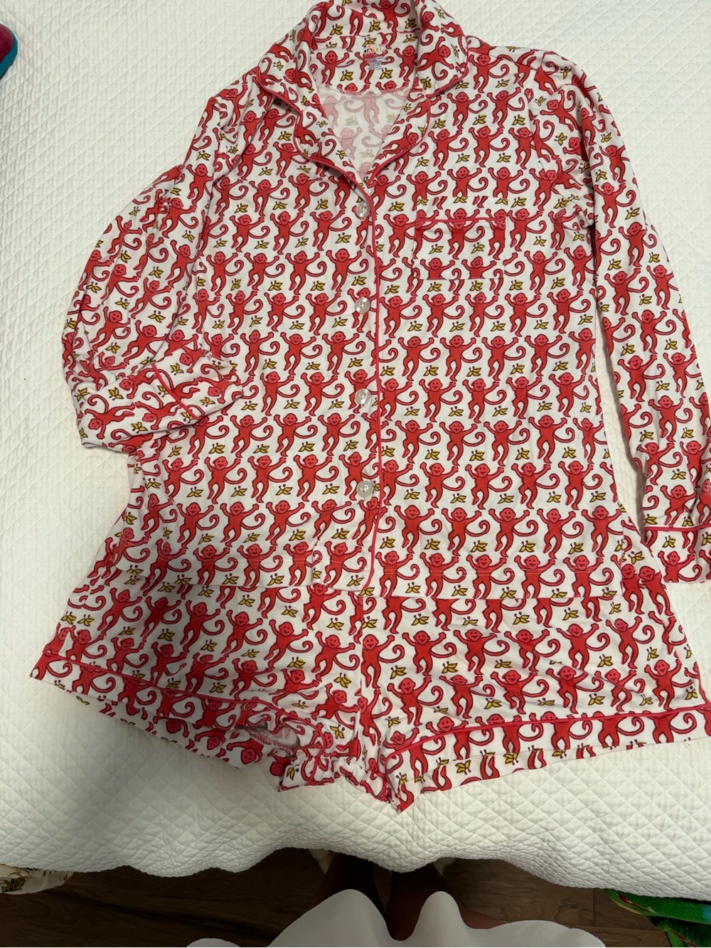 Roller Rabbit Hot Pink Monkey Print  Pajama Set
